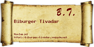 Biburger Tivadar névjegykártya